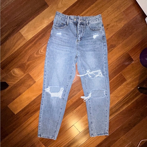 Light Blue Wash Ripped Jeans - Picture 1 of 4